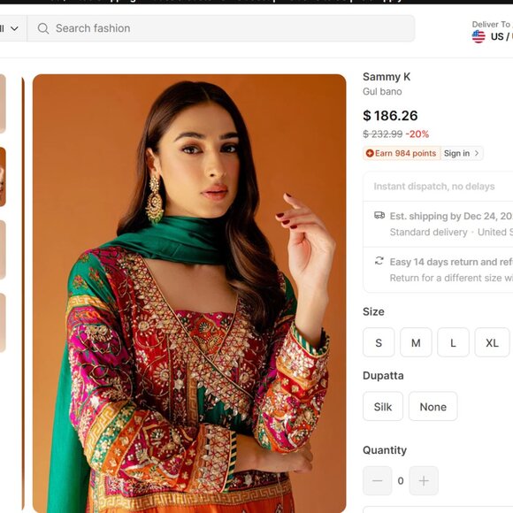 Sammy K – Gul Bano Embellished Silk Shirt - Picture 3 of 5